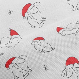 Rabbit Wearing Santa Hat Performance Linen