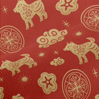 Chinese Dragon Dog Element Performance Linen