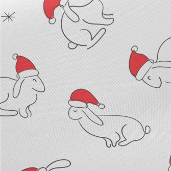 Rabbit Wearing Santa Hat Twill