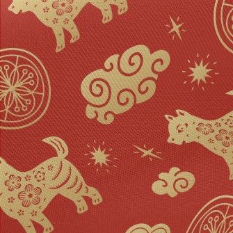 Chinese Dragon Dog Element Twill