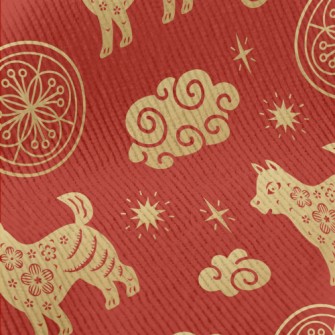 Chinese Dragon Dog Element Standard Corduroy