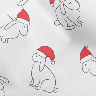 Rabbit Wearing Santa Hat Micro Fleece
