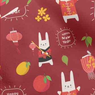 Chinese New Year Rabbit Micro Fleece