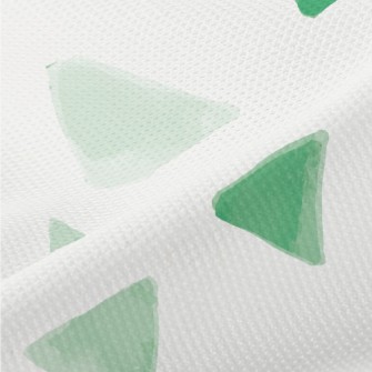 Hand Drawn Green Triangle Piqué