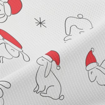 Rabbit Wearing Santa Hat Piqué