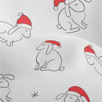 Rabbit Wearing Santa Hat Lightweight Performance Linen