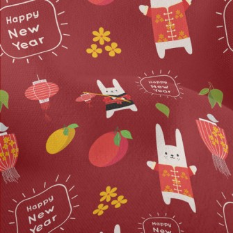Chinese New Year Rabbit Lightweight Performance Linen