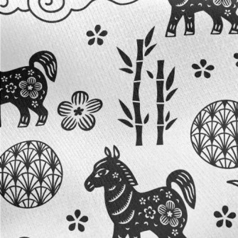 Chinese Year Of The Horse Elem Jersey Backed Fleece
