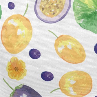 Passion Fruit And Blueberries Pongee