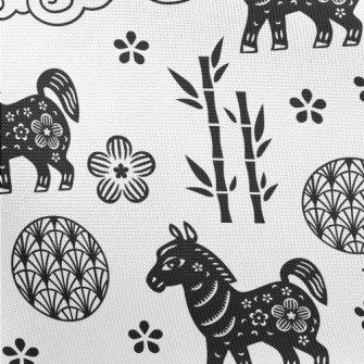 Chinese Year Of The Horse Elem Pongee