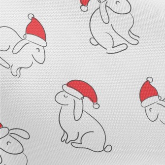 Rabbit Wearing Santa Hat Pongee