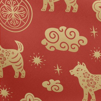 Chinese Dragon Dog Element Pongee