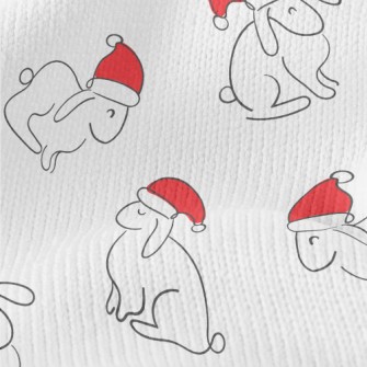 Rabbit Wearing Santa Hat Stretch Jersey