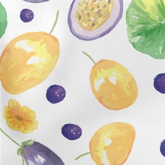 Passion Fruit And Blueberries Lightweight Cotton Poplin