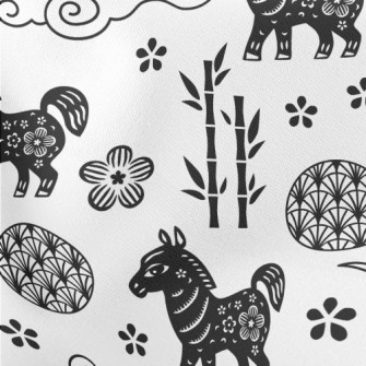Chinese Year Of The Horse Elem Lightweight Cotton Poplin