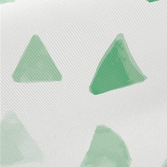 Hand Drawn Green Triangle Midweight Cotton Poplin