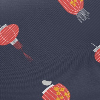 Festive Red Lanterns Midweight Cotton Poplin