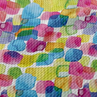 Colorful Watercolor Spots Birdseye Piqué