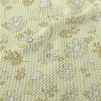 Vintage Yellow Wildflowers Birdseye Piqué