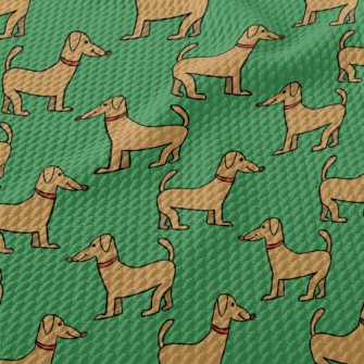 Fun Cartoon Dachshund Birdseye Piqué