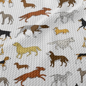 Simple Hand Drawn Pet Dog Birdseye Piqué