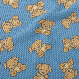 Cute Teddy Dog Birdseye Piqué