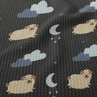 Starry Sky And Pug Birdseye Piqué