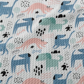 Patterned Puppy Doodle Birdseye Piqué