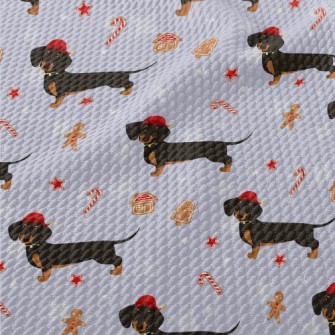 Christmas Dachshund Birdseye Piqué