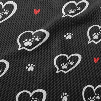 Love Bubble And Dog Paw Birdseye Piqué