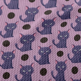 Halloween Black Cat Birdseye Piqué