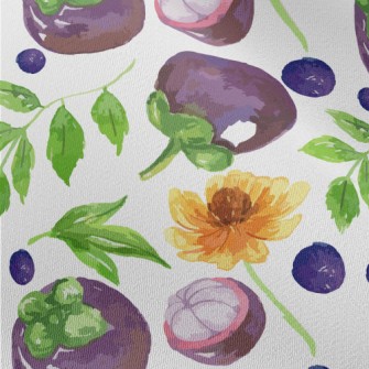 Watercolor Mangosteen And Blue Chiffon