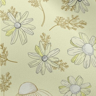 Vintage Yellow Wildflowers Chiffon