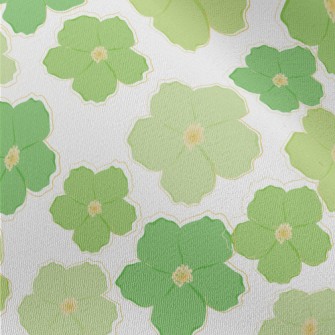 Green Beautiful Flowers Chiffon