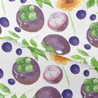 Watercolor Mangosteen And Blue Waterproof Oxford