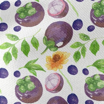 Watercolor Mangosteen And Blue Waterproof Canvas