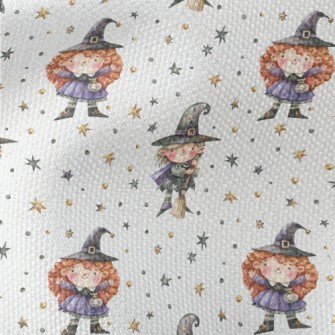 Hand Drawn Cute Witch Waterproof Canvas