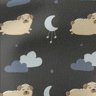 Starry Sky And Pug Waterproof Canvas