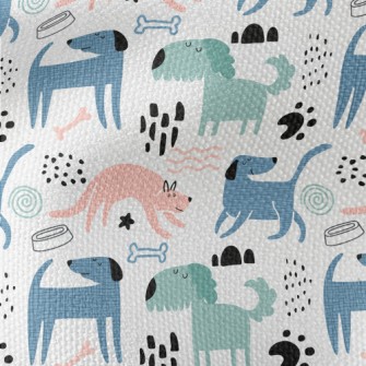 Patterned Puppy Doodle Waterproof Canvas