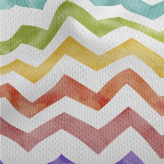 Rainbow Wave Pattern Athletic Mesh Flat Back