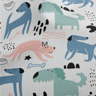 Patterned Puppy Doodle Athletic Mesh Flat Back