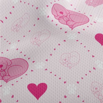 Heart-Shaped Puppy Athletic Mesh Flat Back