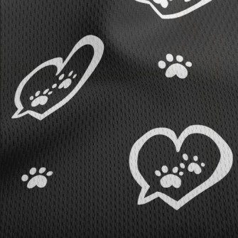 Love Bubble And Dog Paw Athletic Mesh Flat Back