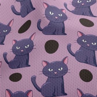 Halloween Black Cat Athletic Mesh Flat Back