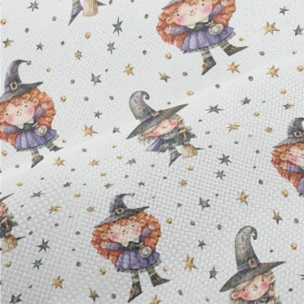Hand Drawn Cute Witch Performance Linen