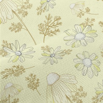 Vintage Yellow Wildflowers Performance Linen