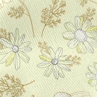 Vintage Yellow Wildflowers Standard Corduroy