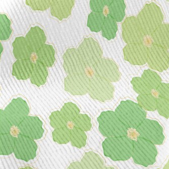 Green Beautiful Flowers Standard Corduroy