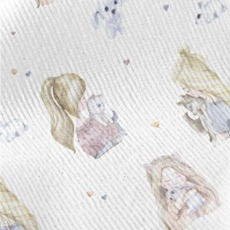 Girl With Cat Standard Corduroy