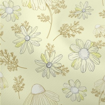 Vintage Yellow Wildflowers Dobby